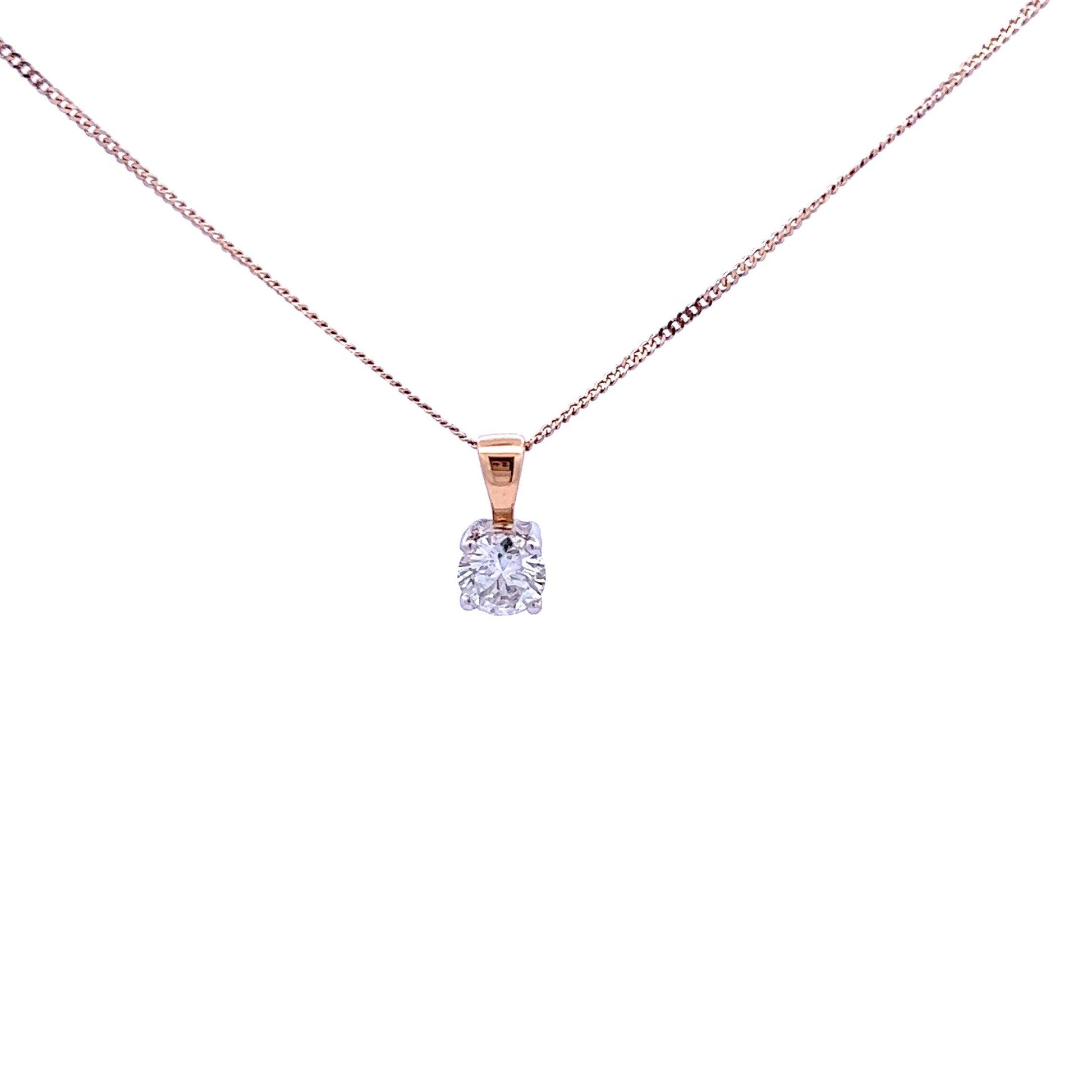 18ct Yellow Gold 0.50ct Brilliant Cut Diamond Necklace - Judith Hart Jewellers