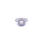 Platinum Princess Cut Diamond Double Halo Ring with Diamond Shoulders - Judith Hart Jewellers