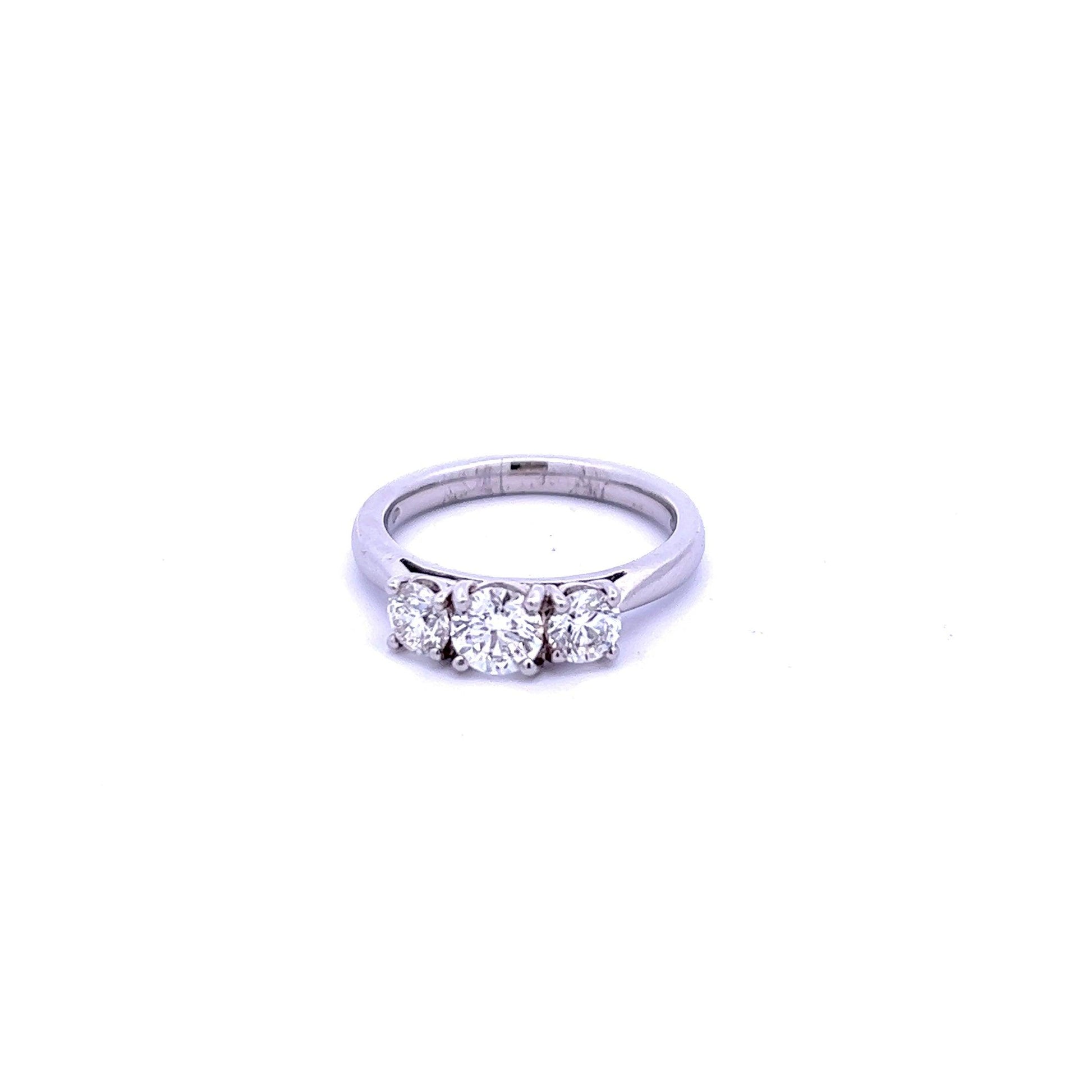 Platinum Three Stone Brilliant Cut Diamond Ring - Judith Hart Jewellers