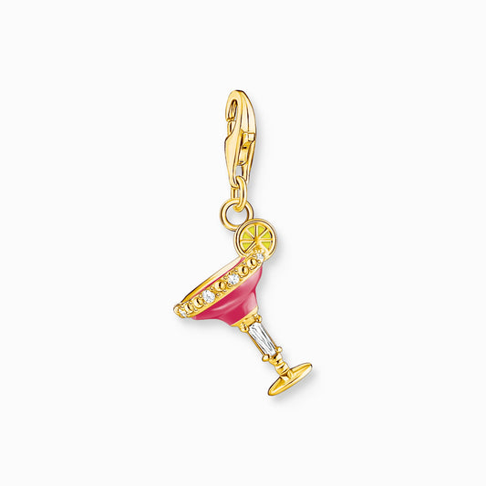 Thomas Sabo Sterling Silver 18ct Yellow Gold Plated Cocktail Glass Charm 1931-565-9