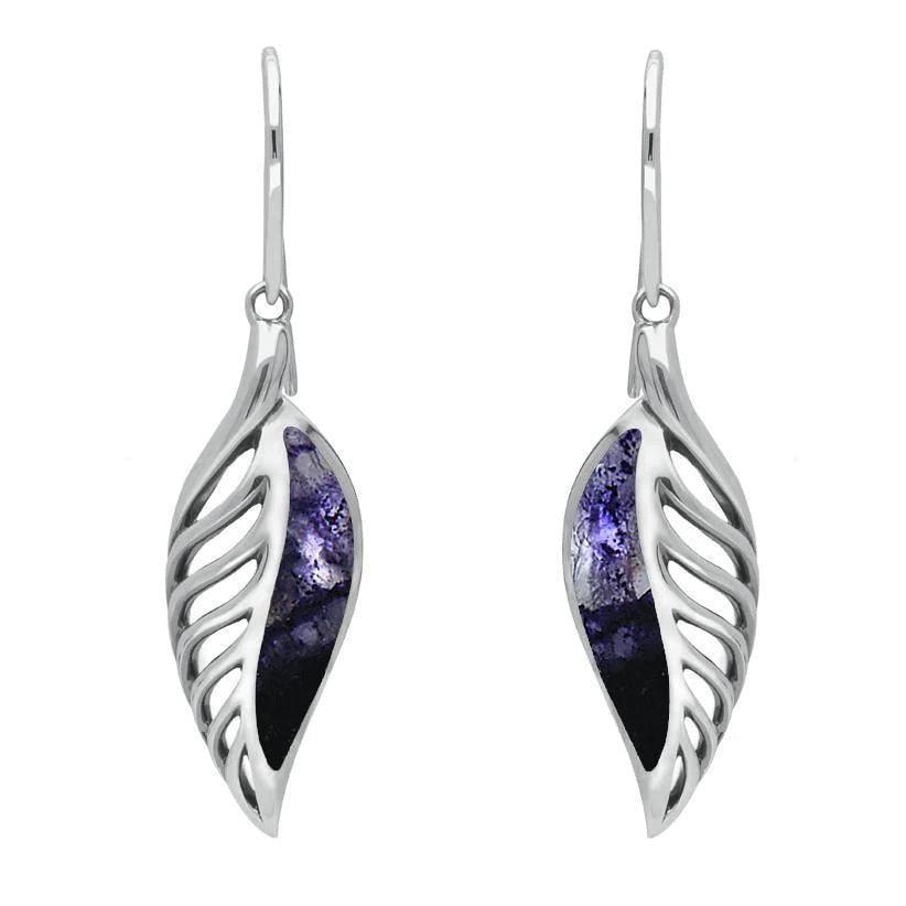 Derbyshire Blue John Leaf Earrings - Judith Hart Jewellers