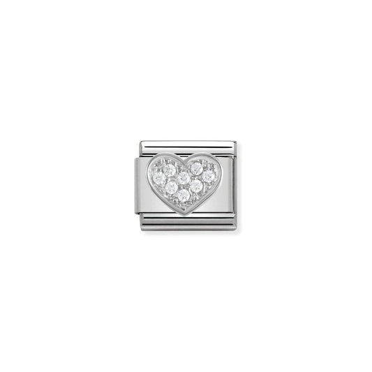 Nomination Silvershine Cz Pave Heart 330304/01 - Judith Hart Jewellers