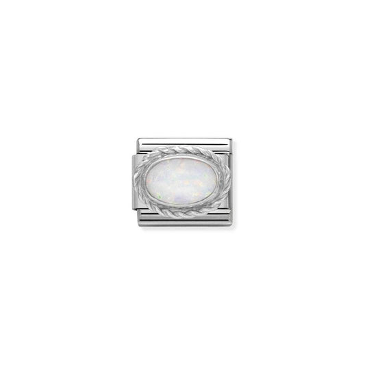 Nomination Silvershine White Opal Oval Twist 330503/07 - Judith Hart Jewellers