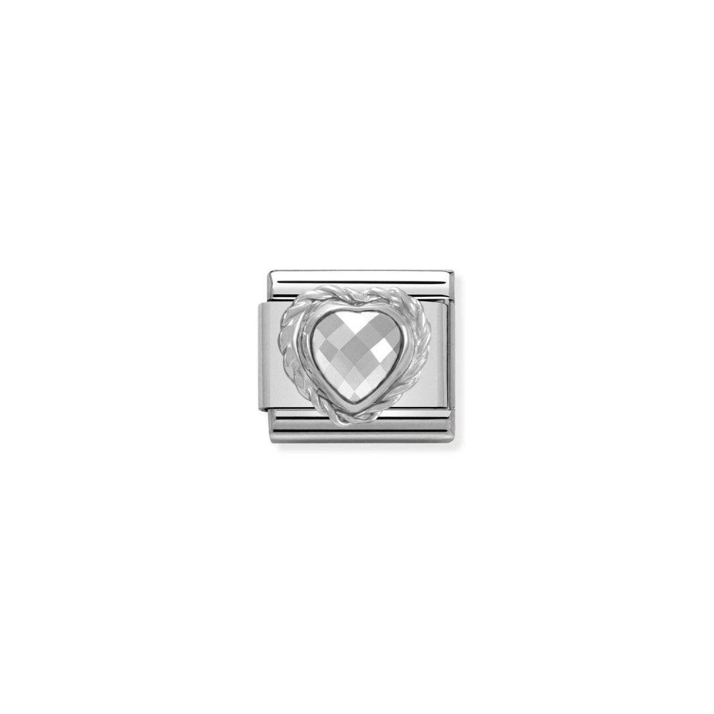 Nomination Silvershine White Facet Heart CZ 330603/010 - Judith Hart Jewellers