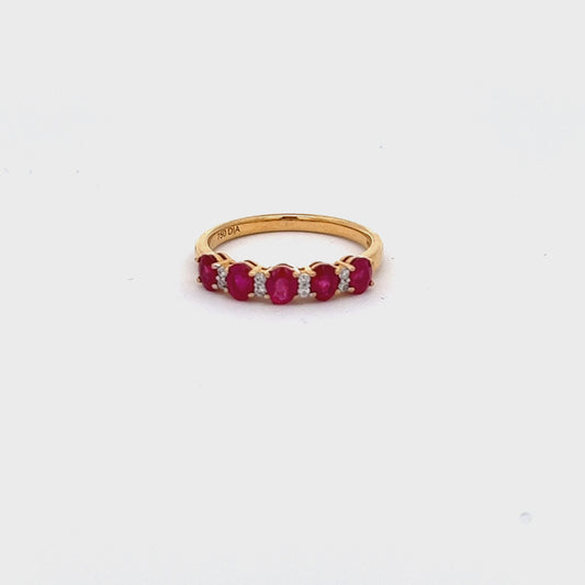 18ct Yellow Gold Ruby and Diamond Ring