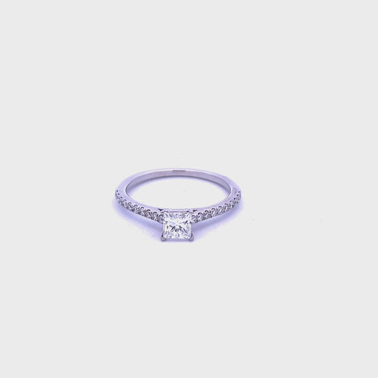 Platinum Princess Cut 0.75ct Diamond Ring