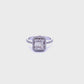 Platinum Emerald Cut 0.55ct Diamond Cluster Halo Ring