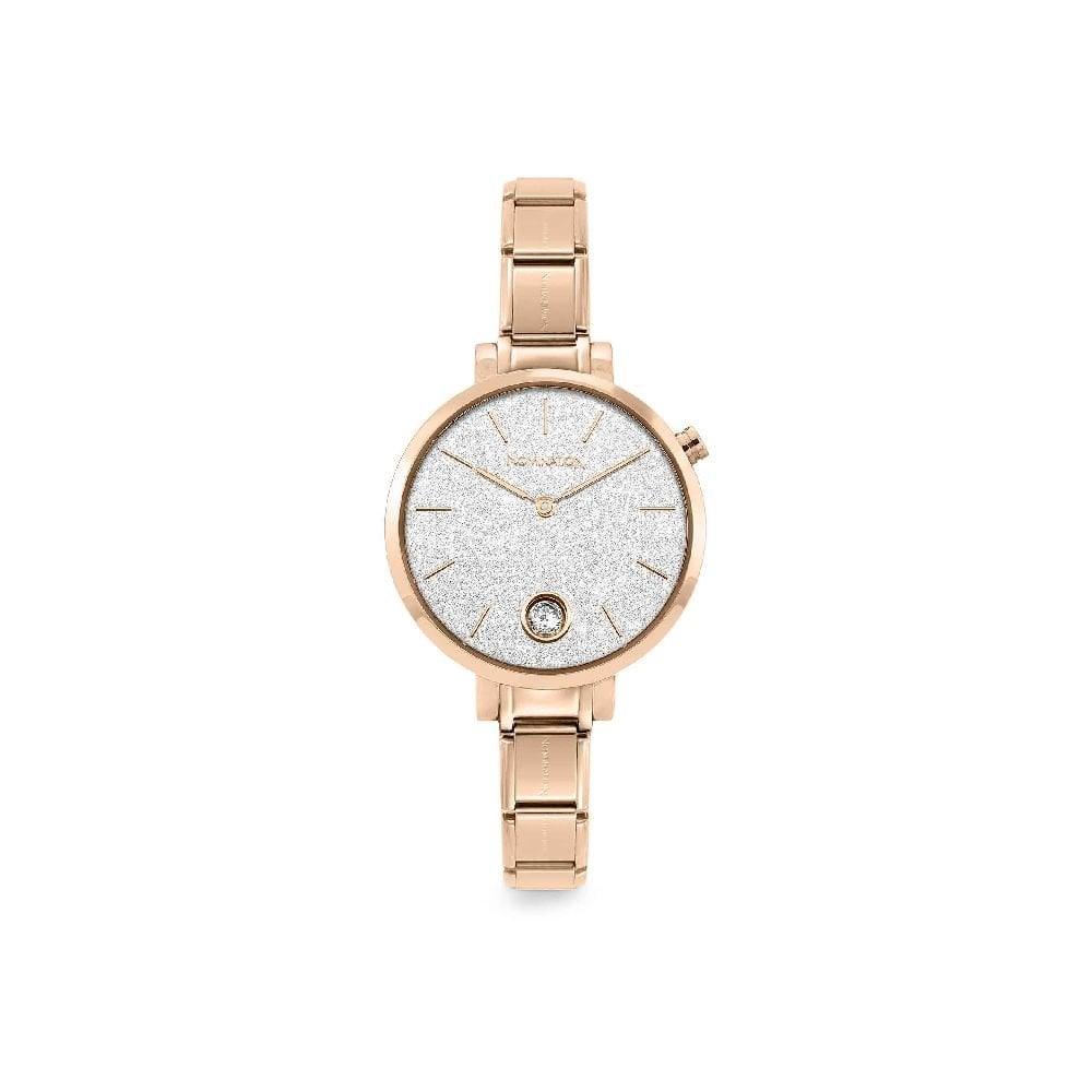 Nomination Classic Paris Glitter Rose Tone & CZ Dial Watch 076034/023 - Judith Hart Jewellers