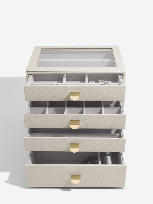 Stackers Oatmeal Jewellery Storage Box with Drawers