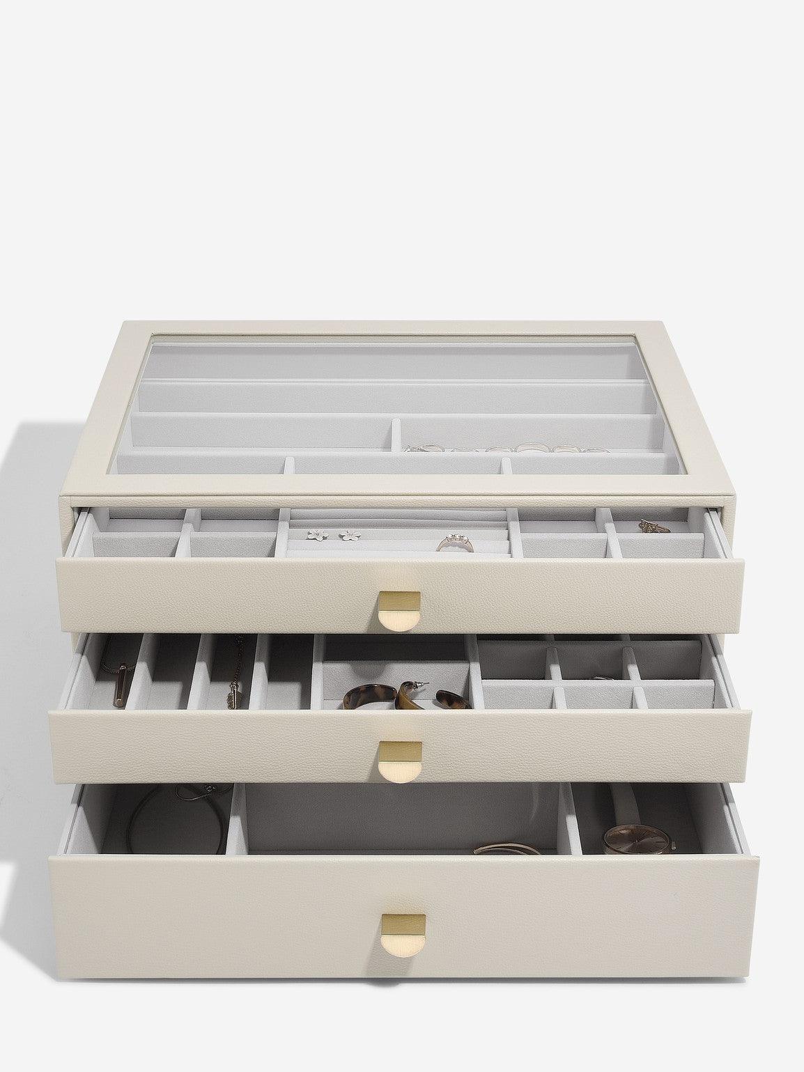 Stackers Oatmeal Supersize Jewellery Box with Drawers - Judith Hart Jewellers
