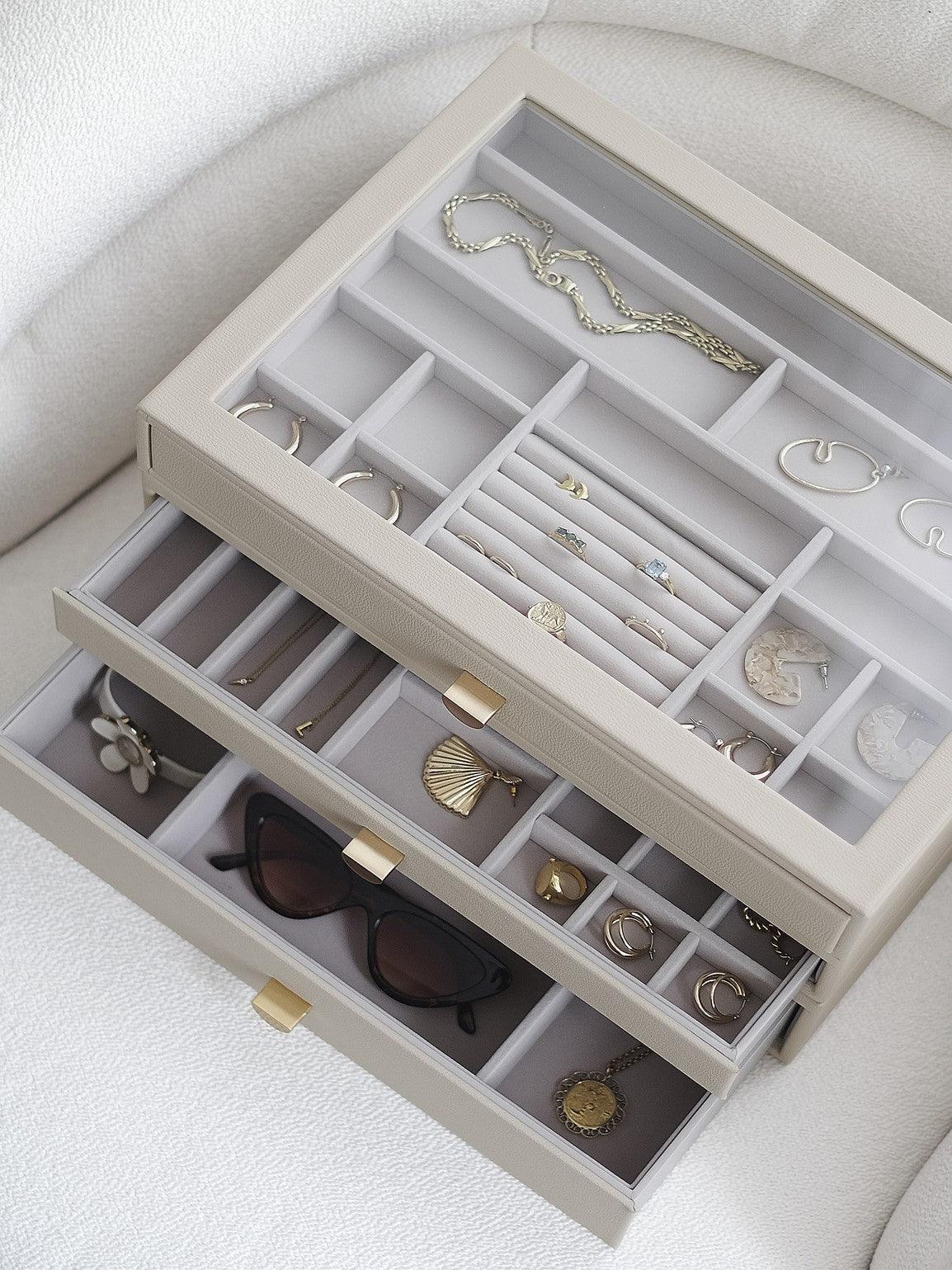 Stackers Oatmeal Supersize Jewellery Box with Drawers - Judith Hart Jewellers