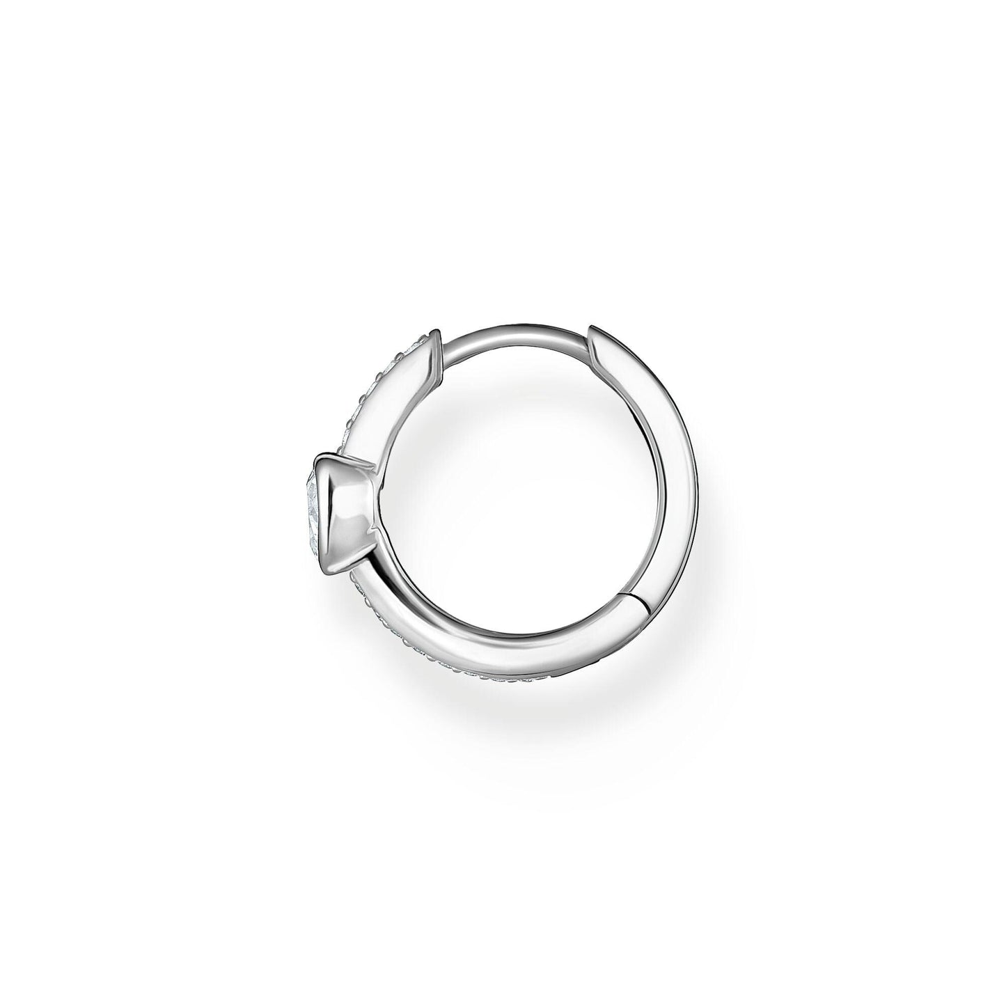 Thomas Sabo Sterling Silver Cubic Zirconia Heart Single Hoop Earring CR692-051-14 - Judith Hart Jewellers