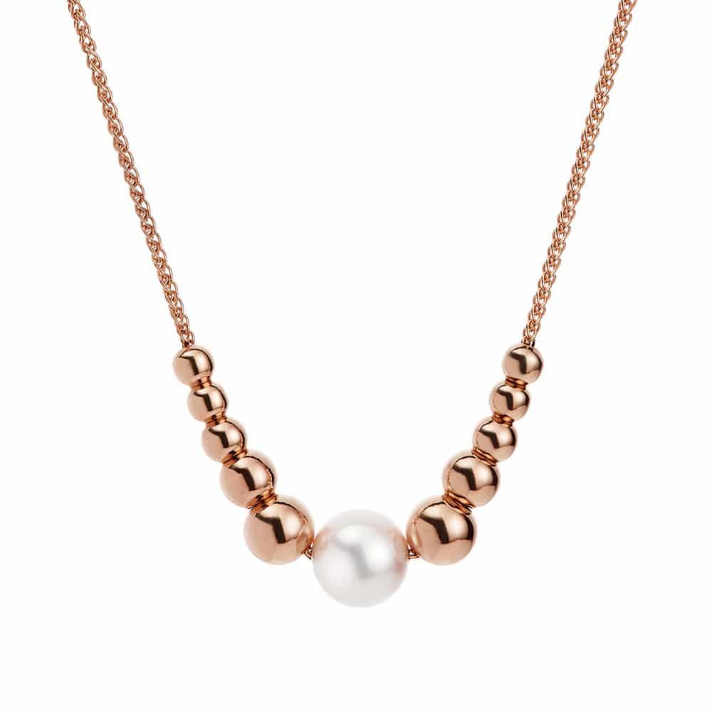 Jersey Pearl Coast Freshwater Cultured Pearl Rose Gold Plated Necklace - Judith Hart Jewellers