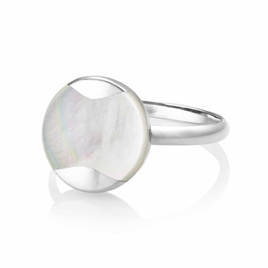 Jersey Pearl Sterling Silver South Sea Mother of Pearl Ring - Judith Hart Jewellers