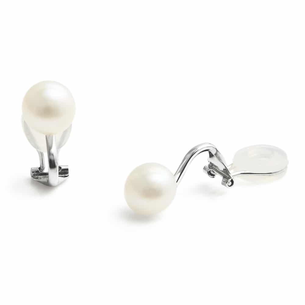 Jersey Pearl Sterling Silver Freshwater Cultured Pearl Clip On Earrings - Judith Hart Jewellers