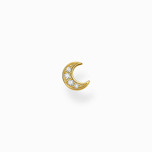 Thomas Sabo Yellow Gold Plated Cubic Zirconia Moon Single Stud Earring H2133-414-14 - Judith Hart Jewellers