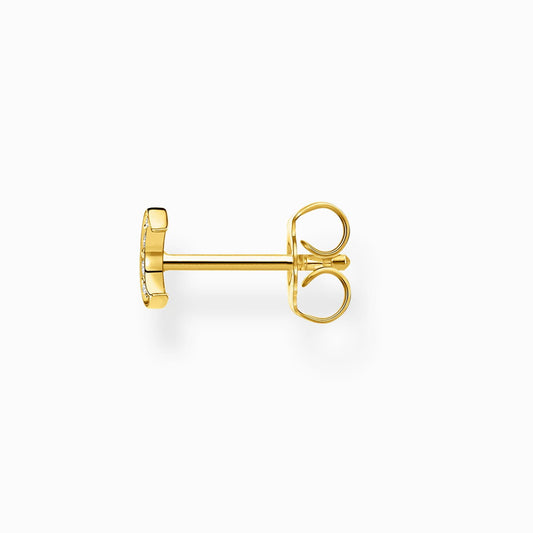 Thomas Sabo Yellow Gold Plated Cubic Zirconia Moon Single Stud Earring H2133-414-14 - Judith Hart Jewellers