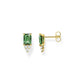 Thomas Sabo Yellow Gold Plated Green Stone and Cubic Zirconia Stud Earrings H2173-971-6 - Judith Hart Jewellers