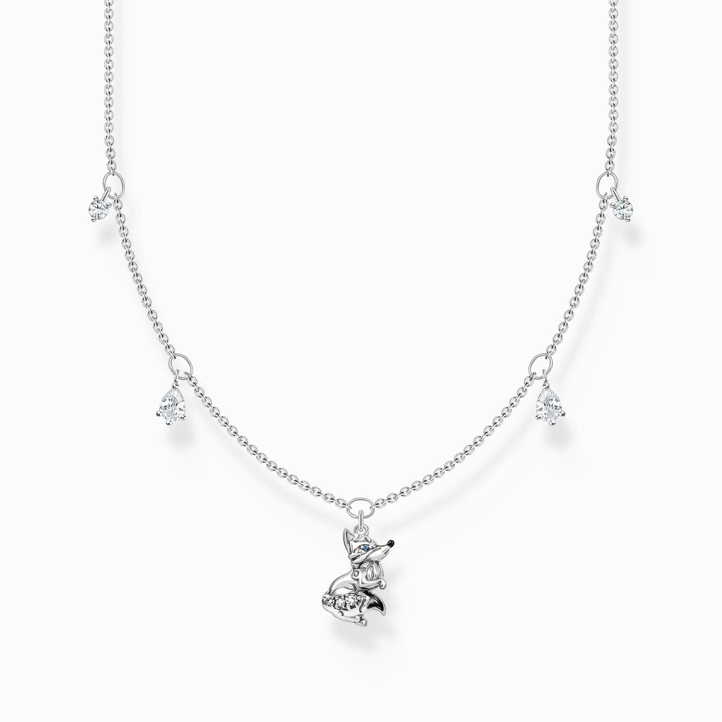Thomas Sabo Sterling Silver Cubic Zirconia Fox Necklace KE2174