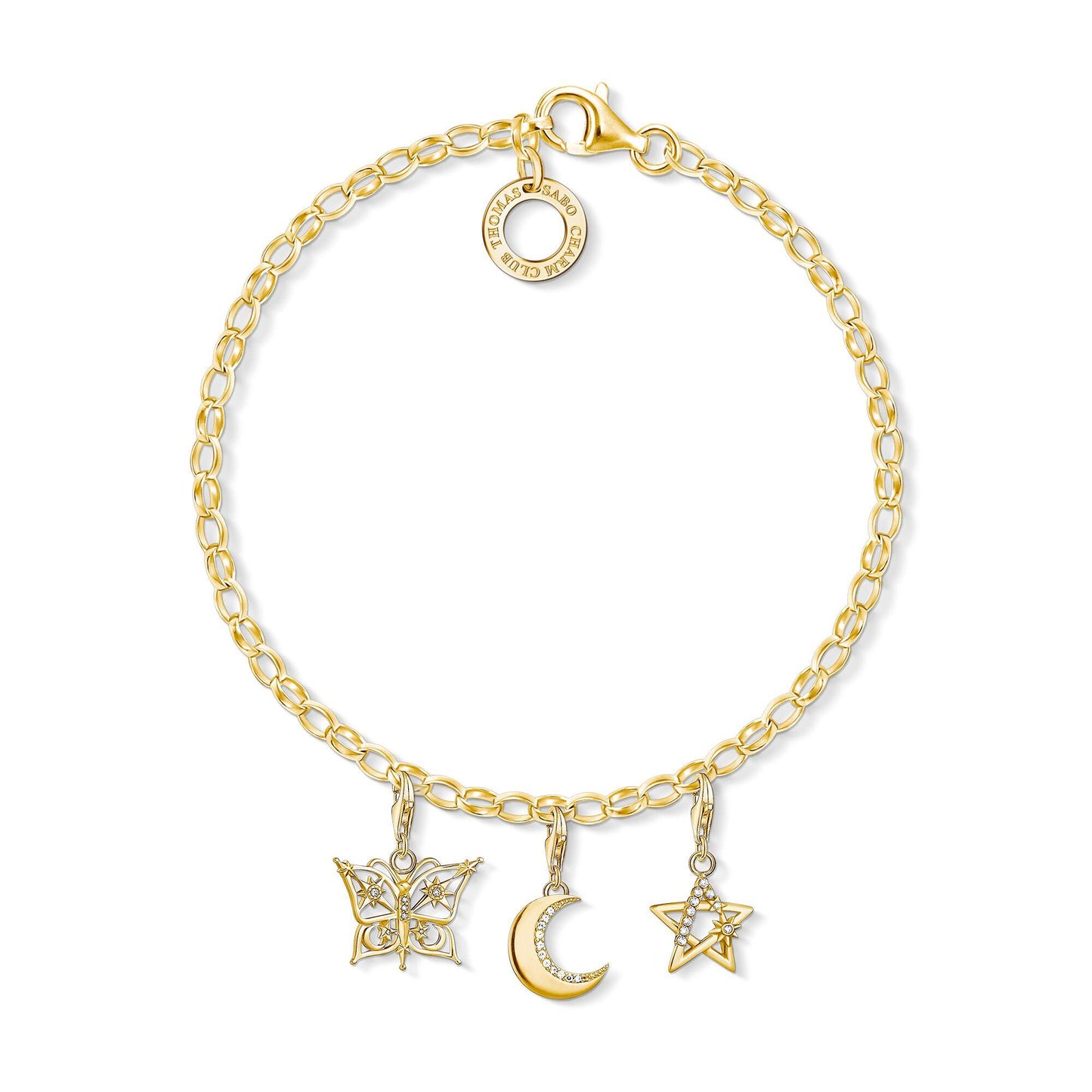 Thomas Sabo Yellow Gold-Plated Charm Bracelet X0243 - Judith Hart Jewellers