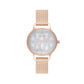 Olivia Burton Ice Queen Rose Tone Mesh Bracelet Watch with Snow Globe Dial OB16IQ03 - Judith Hart Jewellers