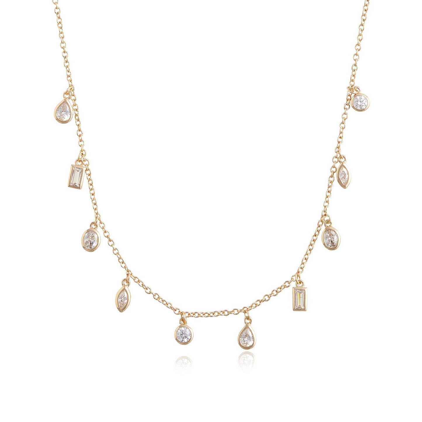 Olivia Burton Classic Crystal Gold Charm Necklace OBJCON100 - Judith Hart Jewellers