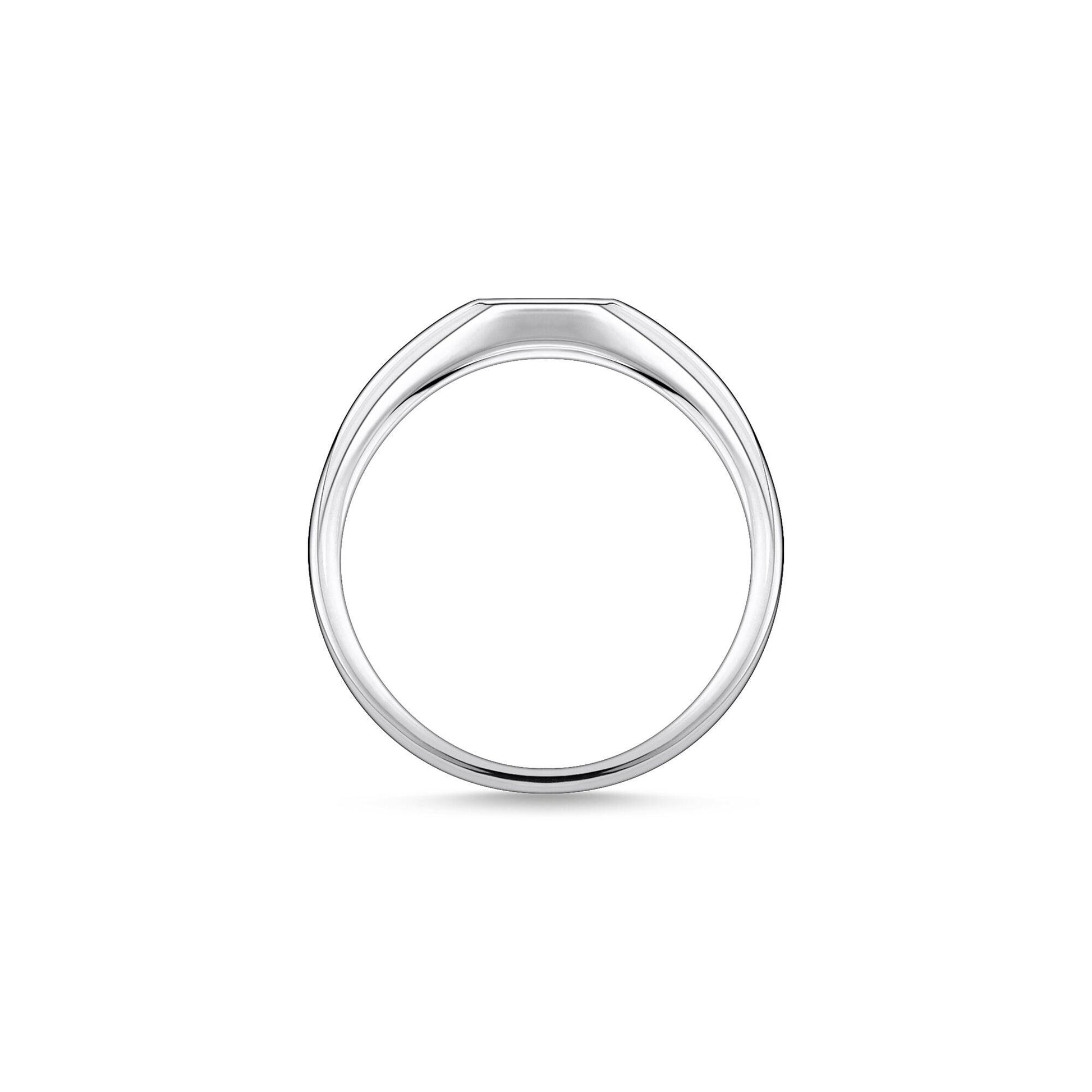 Thomas Sabo Sterling Silver Slim Signet Ring with Cubic Zirconia TR2315-051-14 - Judith Hart Jewellers
