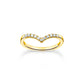Thomas Sabo Yellow Gold Plated Cubic Zirconia Wishbone Ring TR2394-414-14 - Judith Hart Jewellers
