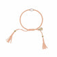 Jersey Pearl Freshwater Cultured Pearl Peach Tassel Pull Tie Bracelet - Judith Hart Jewellers