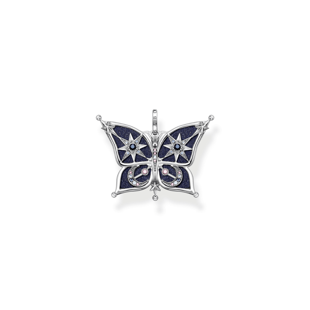 Thomas Sabo Sterling Silver Cubic Zirconia Moon and Stars Butterfly Pendant PE929-945-7 - Judith Hart Jewellers