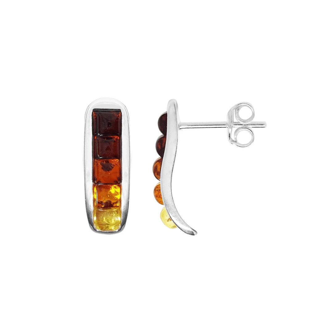 Sterling Silver Amber Stud Earrings - Judith Hart Jewellers