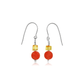 Sterling Silver Amber and Orange Quartz Drop Earrings - Judith Hart Jewellers