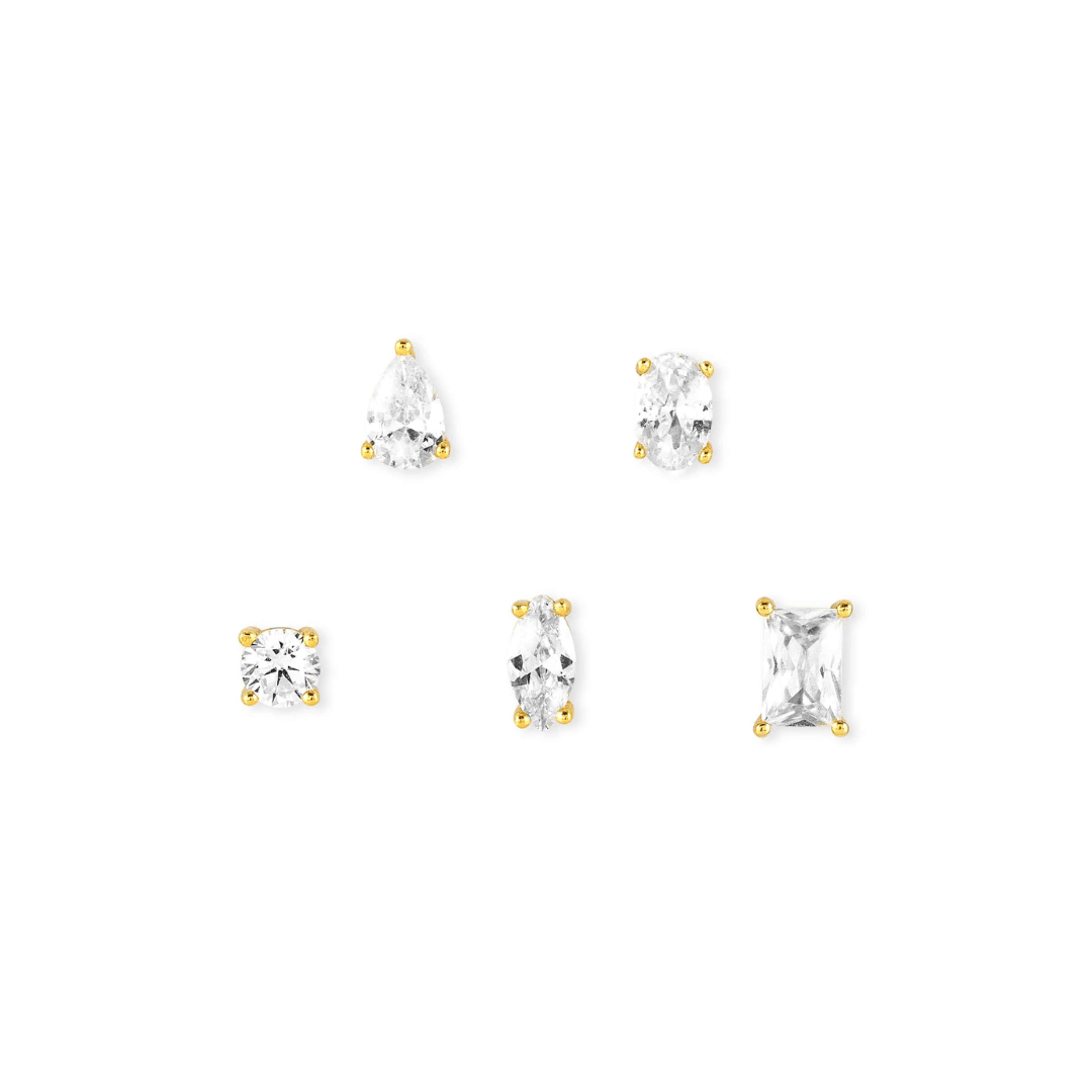 Nomination Sterling Silver Yellow Gold Plated Colour Wave Set of 5 Earrings 149804/014 - Judith Hart Jewellers