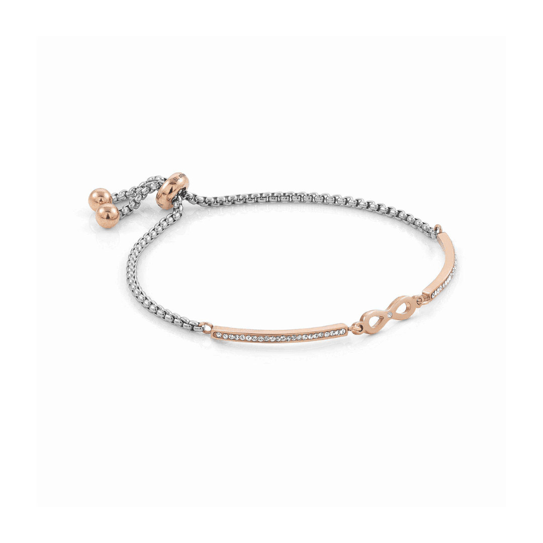 Nomination Milleluci Infinity Bracelet in Silver with CZ and Rose Gold 028009/024 - Judith Hart Jewellers