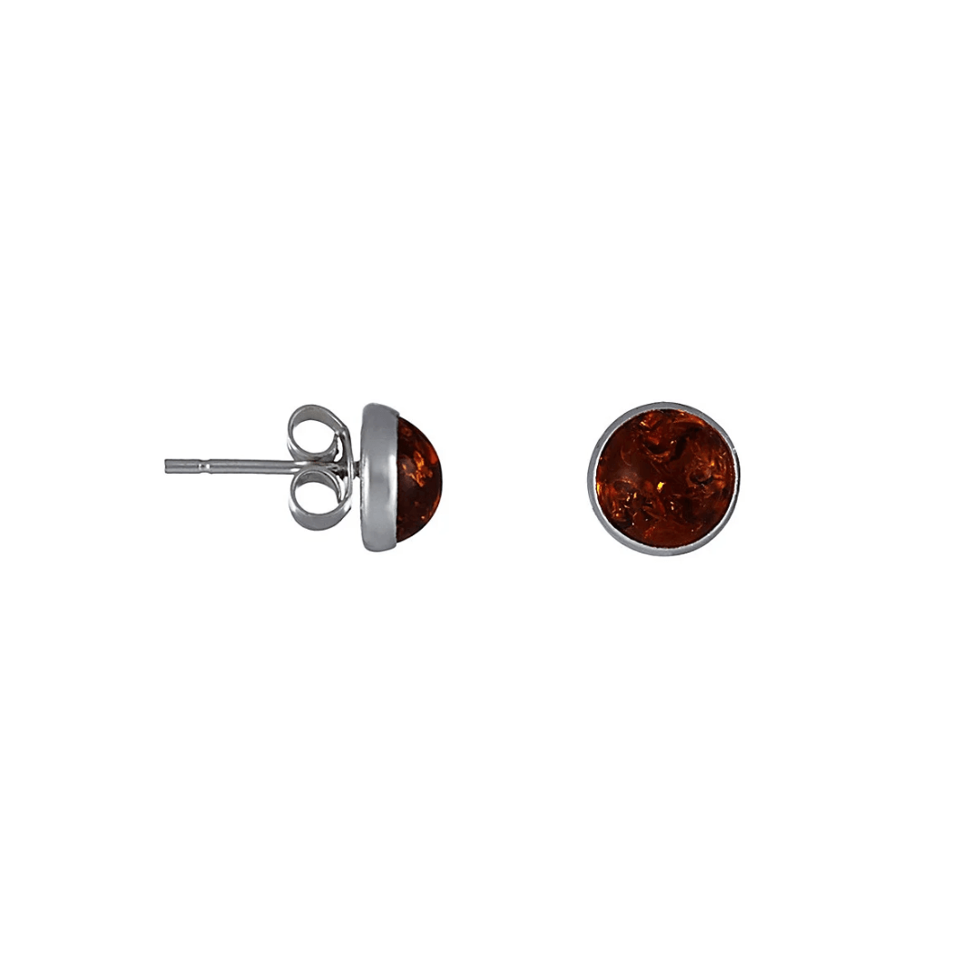 Sterling Silver Amber Stud Earrings - Judith Hart Jewellers