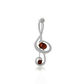 Sterling Silver Amber Music Note Brooch - Judith Hart Jewellers