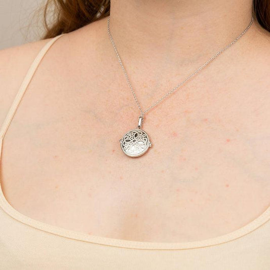 Diamonfire Silver Round Filigree Locket and Chain P4613