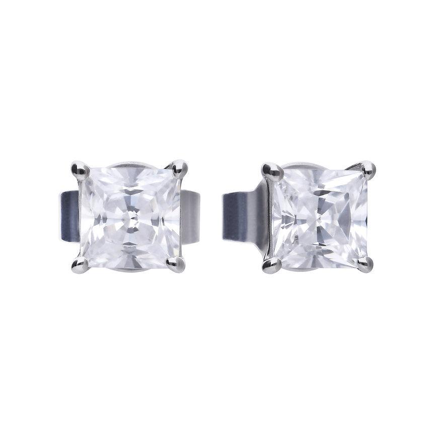 Diamonfire Princess Cut Cubic Zirconia Stud Earrings E5902 - Judith Hart Jewellers