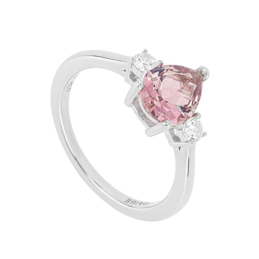 Diamonfire Teardrop Shaped Pink Zirconia Ring R3808 - Judith Hart Jewellers