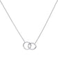 Diamonfire Silver White Zirconia Two Meshing Rings Necklace N4235 - Judith Hart Jewellers