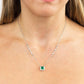 Diamonfire Art Deco Style Emerald Cubic Zirconia Pave Necklace N4402 - Judith Hart Jewellers
