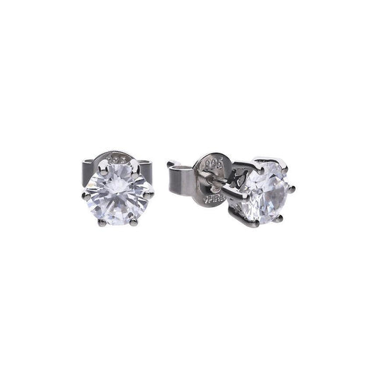 Diamonfire Silver & White Zirconia Claw Set 1.5ct Solitaire Stud Earrings E5582 - Judith Hart Jewellers