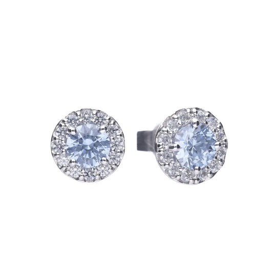 Diamonfire Sky Blue Cubic Zirconia Pave Studs Earrings E5776 - Judith Hart Jewellers