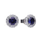Diamonfire Silver Round Cluster with Blue Centre Stone and Cubic Zirconia Halo Stud Earrings E5598 - Judith Hart Jewellers