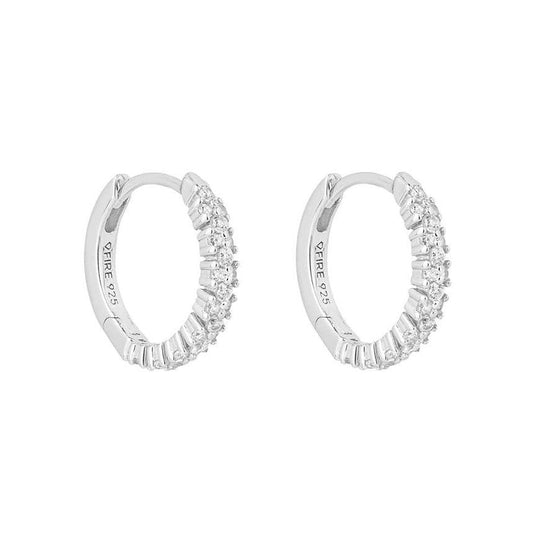 Diamonfire Dainty Pave Set Zirconia Cluster Hoop Earrings E6200 - Judith Hart Jewellers