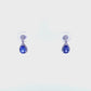 18ct White Gold Tanzanite and Diamond Drop Earrings