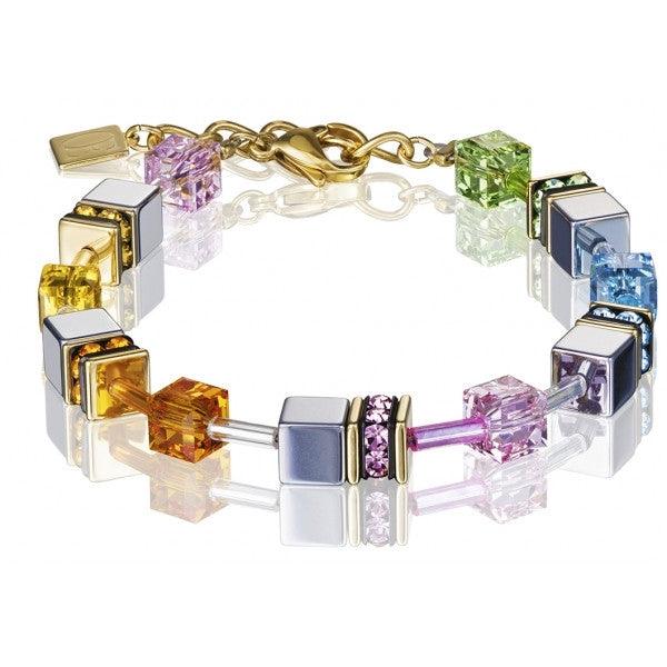 Coeur De Lion Yellow Gold Plated Pastel Rainbow Bracelet - Judith Hart Jewellers