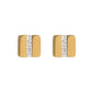 Coeur De Lion Yellow Tone Stud Earrings with White Crystals - Judith Hart Jewellers