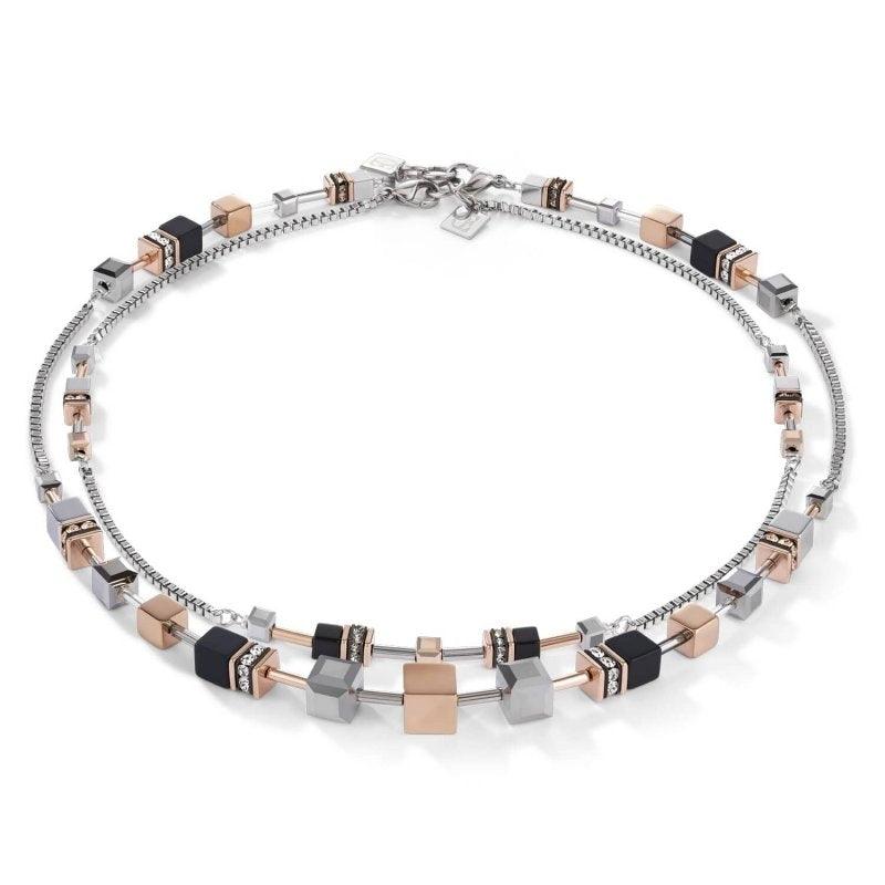 Coeur De Lion Mix and Match Multiway Black and Rose Tone Necklet - Judith Hart Jewellers