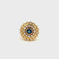 18ct Yellow Gold Sapphire and Diamond Cluster Ring